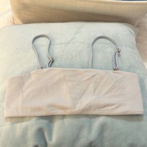 Light blue ribbed Frankie’s bikini top